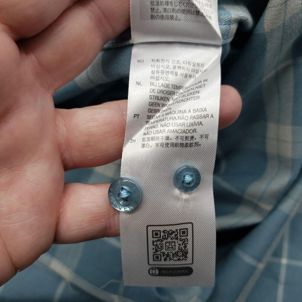 RSVLTS Shirt Men XL Blue Cream Plaid Borland Flannels Button Down Long Sleeve - Picture 10 of 11